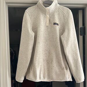 LL bean Heathered Oatmeal Sweater Fleece
